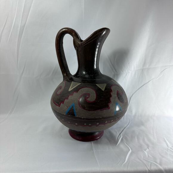 Hand Painted Pottery Pitcher Vase Southwest Style‎ Home Decor - Picture 14 of 16